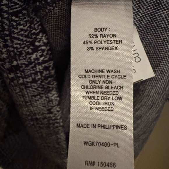 41 Hawthorn Navy Plaid Sheath Dress 3/4 Sleeve Scoop Neck - NWT - Picture 5 of 6